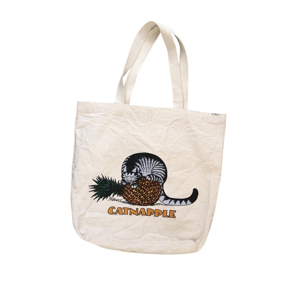 Crazy Shirts B Kliban Cat Hawaiian Catnapple Pineapple Recycled Tote Bag Funny